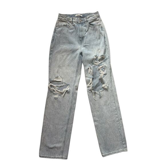 PacSun Denim - Pac Sun Womens 90s Boyfriend Jeans 26 Light Wash Distressed Denim 100%‎ Cotton